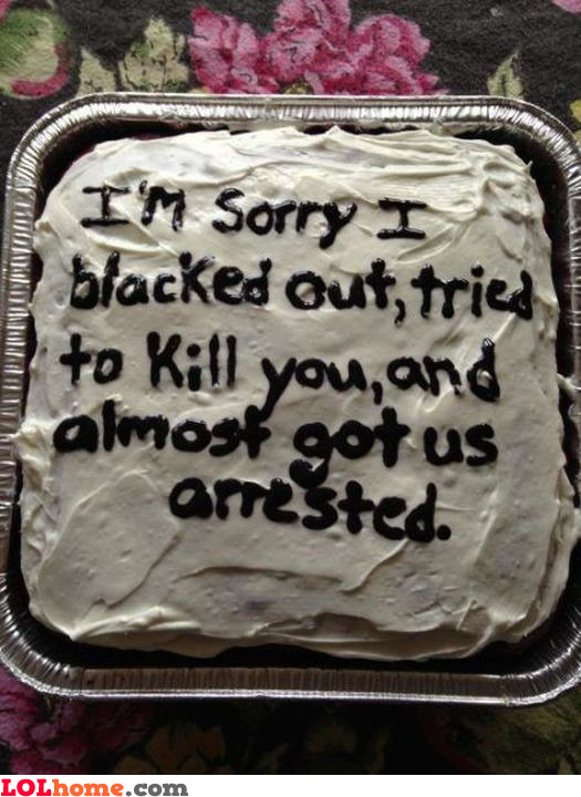 Sorry cake